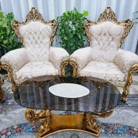 فروش فوری مبل سلطنتی 9 نفره کاملا سالم با چوب اصلی