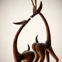 مجسمه چوبی غزال ۲۲۰ سانتی متر/کادویی/دکوری