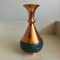 گلدان مسی فیروزه کوب