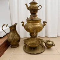 سرویس سماور و ظروف برنجی دکوری