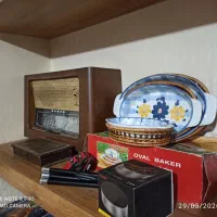 جعبه رادیو چوبی  ترازوی هاشم سرویس مرغ خوری