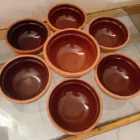 کاسه لعابی سفالی آبگوشت خوری دست کامل
