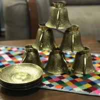 فنجان و نعلبکی برنجی هندی