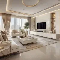 ۱۳۲ متر ۳ خواب فول الزامات سالن پرده خور