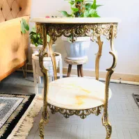 میز برنزی کنار سالنی (۲طبقه)
