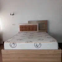 تخت و سرویس خواب دونفره ام دی اف کرم رنگ