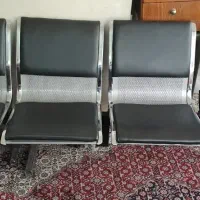 صندلی نیمکت چرم چهار نفره استیل