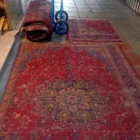 فرش دستبافت برای تکه دوزی، باغ وقهوه خانه