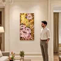 تابلو نقاشی رنگ و روغن کار دست ورق طلا