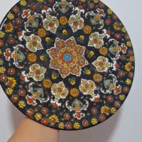 بشقاب دیوار کوب سفالی نقطه کوبی