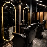 آرایشگر مردانه با مشتری