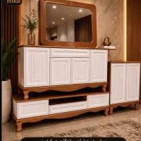 ست کامل میز تیوی کنسول جا کفشی با آینه تماما MDF