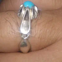 انگشتر نقره سنگ فیروزه نیشابور خوش رنگ