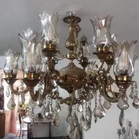 لوستر تمام برنج به شرط 12شعله 6 شاخه کاملا سالم