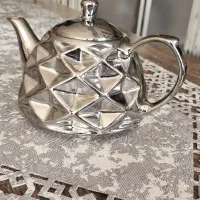 قوری چینی نقره ای