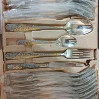 سرویس قاشق و چنگال با جعبه چوبی