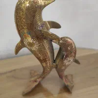 مجسمه برنزی دکوری طرح دلفین ایستاده