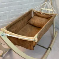 گهواره سنتی چوبی یراقدار ضد کولیک با ست کامل