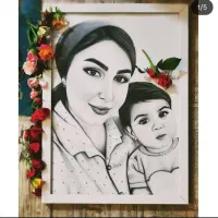 طراحی چهره سیاه قلم