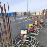 بتن ریزی کف با ماله پروانه ای و تراز لیزری