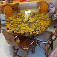 میز ناهار خوری ۴ نفره و بوفه بار روستیک