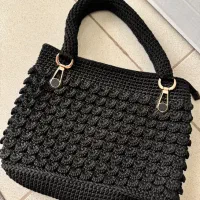 کیف مکرومه مشکی شیک