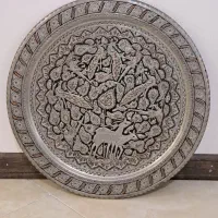 سینی قلم زنی مسی ۶۰ سانتی