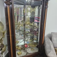بوفه  چوب گردوی طرح دار