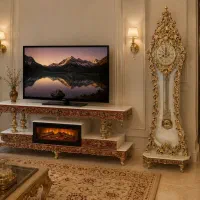 میز تلویزیون طرح برنجی منقلبرنزی  کنارسالنی