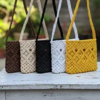کیف دوشی مکرومه دستباف