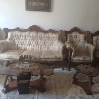 مبل ۹ نفره سلطنتی وویترین با چوب راش تمیز