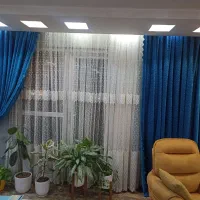 پرده همراه آستر و تور