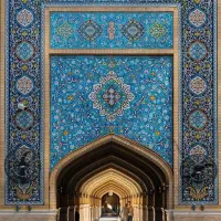 کاشی دست ساز کتیبه معرق محراب گنبد هفترنگی گلدسته