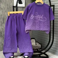 لباس دخترانه  شیک شلوار بگ جنس پنبه برای ۵تا۱۵سال