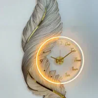 ساعت دیواری مدل پر با نور نئون