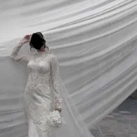لباس عروس مدل ماهی با شنل اشانتیون