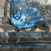 مجسمه شیروخورشید لابرادوریت فیروزه عقیق