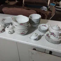 سرویس چینی گل سرخی ژاپنی اصل