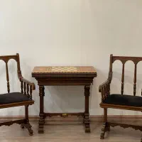 میز تخته نرد با مهره کامل شطرنج و تخته نرد