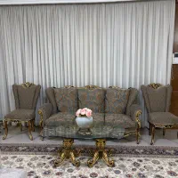 مبل سلطنتی ۹ نفره شیک و مجلل دارای منبت طلایی