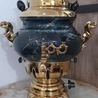 سماور برنج و قوری چینی