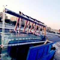 ماشین خرک دار نیسان وانت حمل و جابجایی شیشه سکوریت