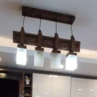 لوستر چوبی مدل افسون شرکتی ۸ شعله کاملا نو
