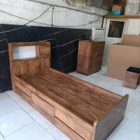 تخت یکنفره جا دار مدل دکو افق