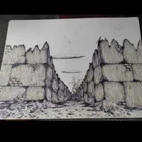 چهل تابلو نقاشی که با خودکار کشیده شده فروشی