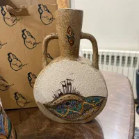 ست کوزه وگلدان سرامیکی نو با جعبه