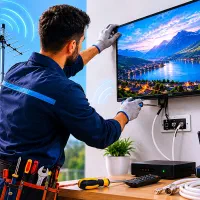 نصب انواع تلویزیون و فروش و تعویض سیم آنتن