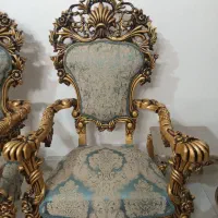 مبل پنجه شیری سلطنتی مصری6صندلی یک کاناپه نو