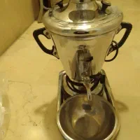 سماور برقی پلان با سینی و جام و جای قندو شکر