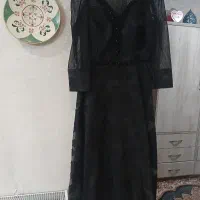 لباس مجلسی نو تور و پارچه بالاتنه کارشده کلاهدار